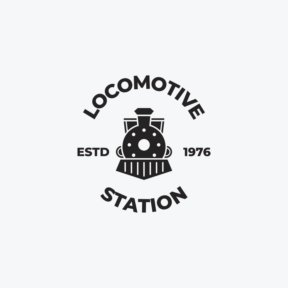 illustration vectorielle de logo de locomotive de train vintage simple vecteur