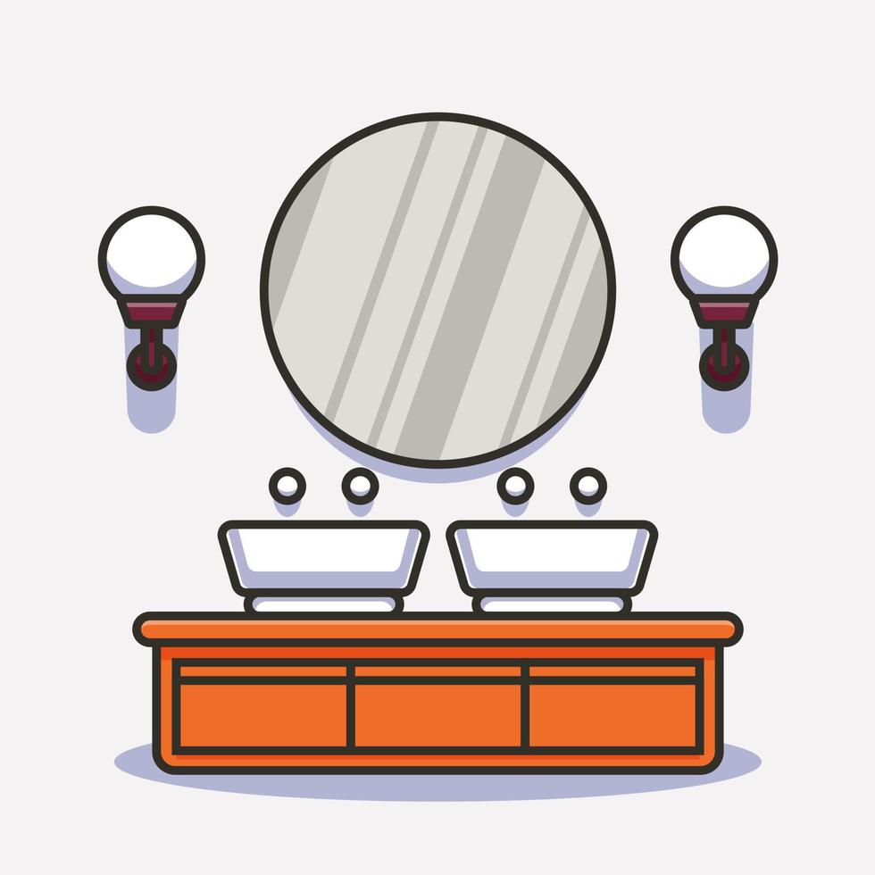 icône de vecteur de dessin animé de salle de bains objet isolé d'illuatration