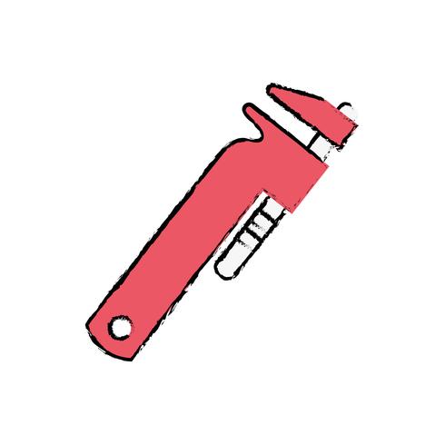 doodle singe wrench equipment service repair vecteur