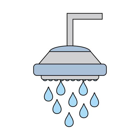 tube de plomberie douche avec des gouttes d&#39;eau vecteur