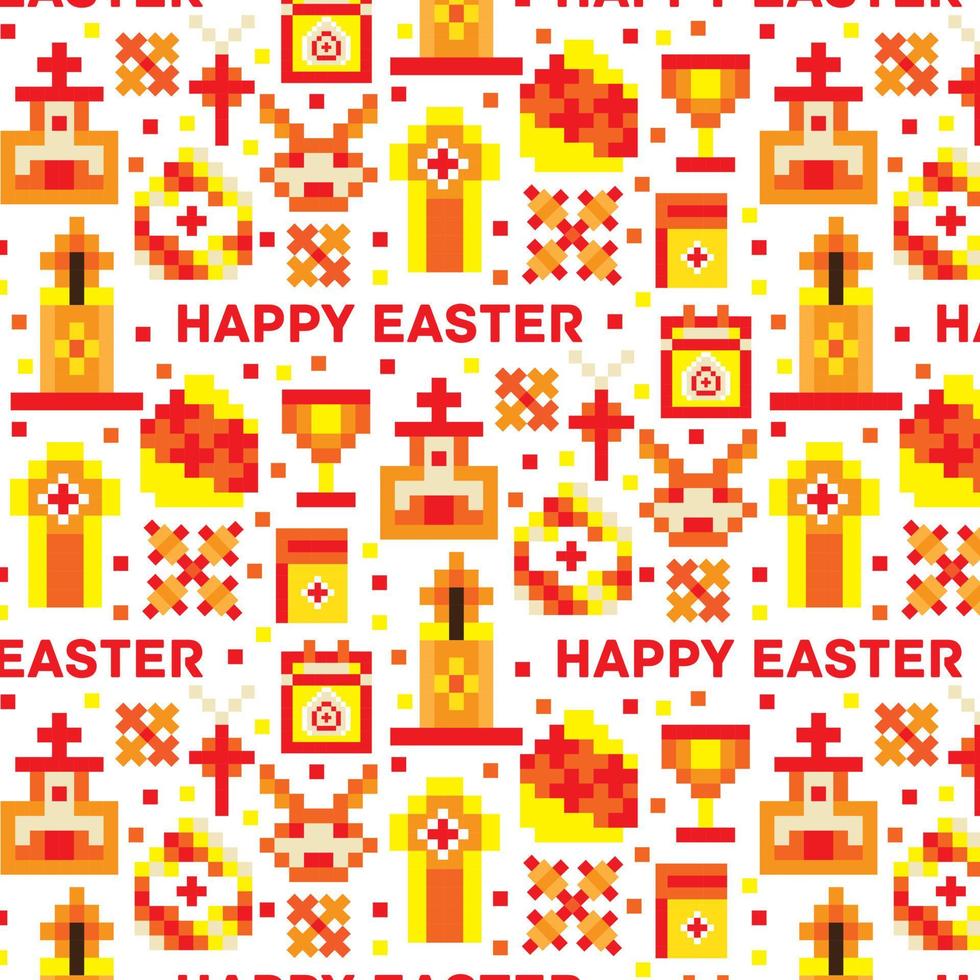 motif de pâques harmonieux de pixels, jolie illustration de pâques. vecteur