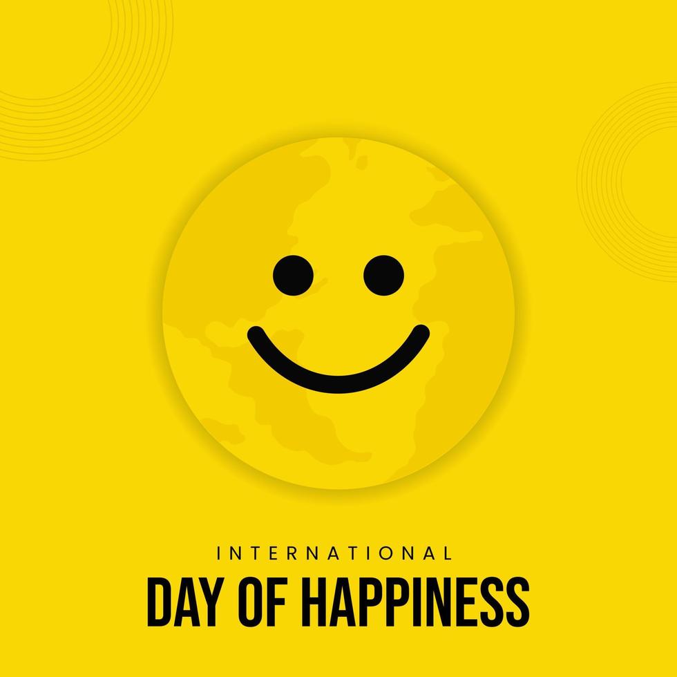 conception de modèle de journée internationale du bonheur vecteur