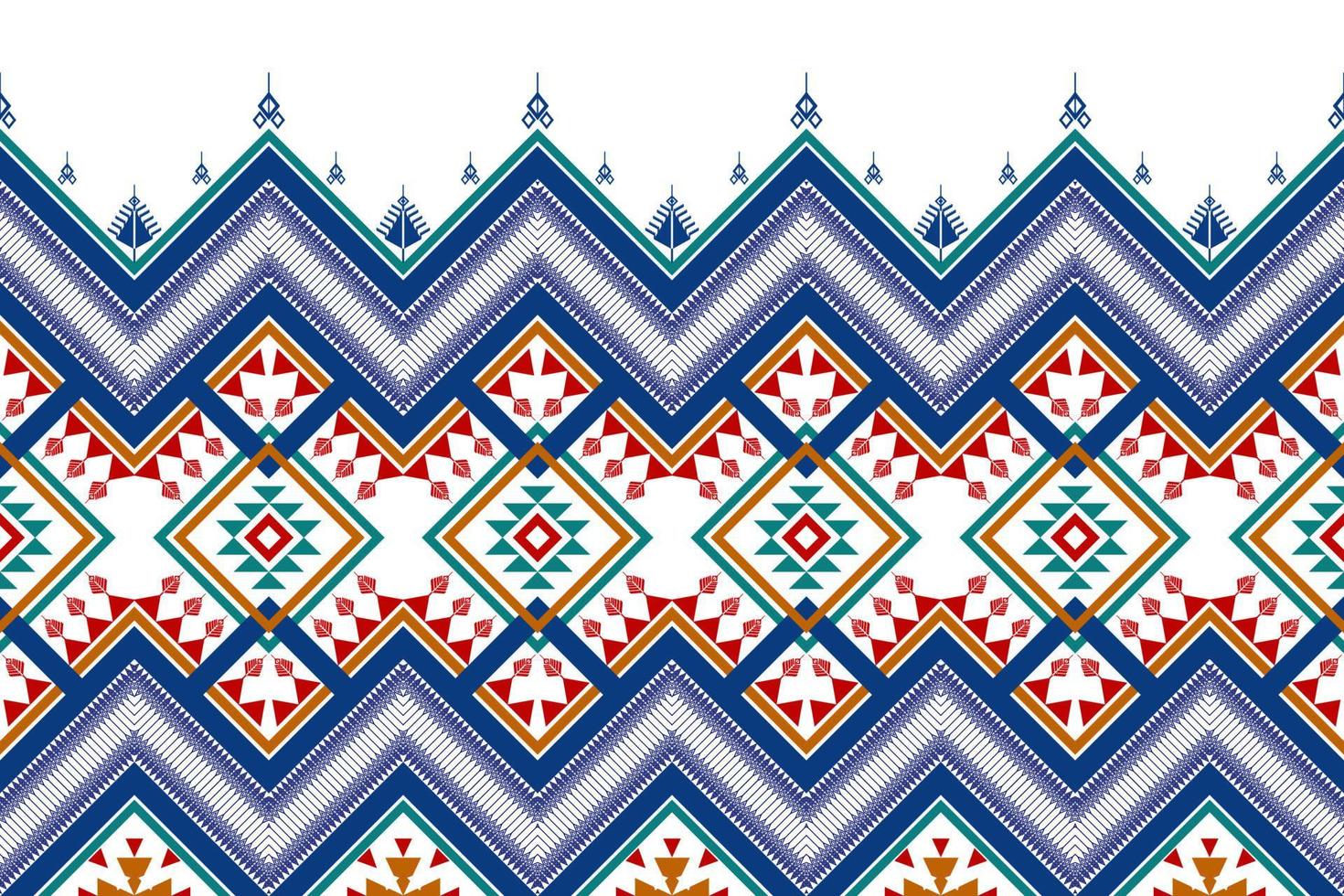 conception de modèle sans couture ethnique géométrique. tapis en tissu aztèque ornement mandala chevron décoration textile papier peint. tribal boho dinde fond de broderie traditionnelle afro-américaine vecteur