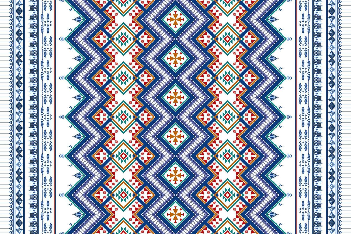 conception de modèle sans couture ethnique géométrique. tapis en tissu aztèque ornement mandala chevron décoration textile papier peint. tribal boho dinde fond de broderie traditionnelle afro-américaine vecteur