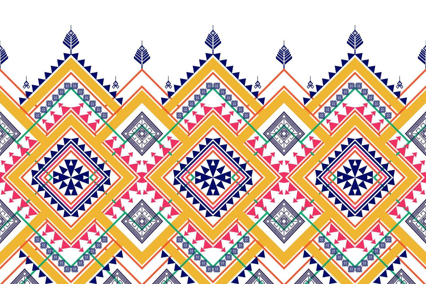 conception de modèle sans couture ethnique géométrique. tapis en tissu aztèque ornement mandala chevron décoration textile papier peint. fond d'ornement de broderie traditionnelle indienne africaine de dinde tribale vecteur