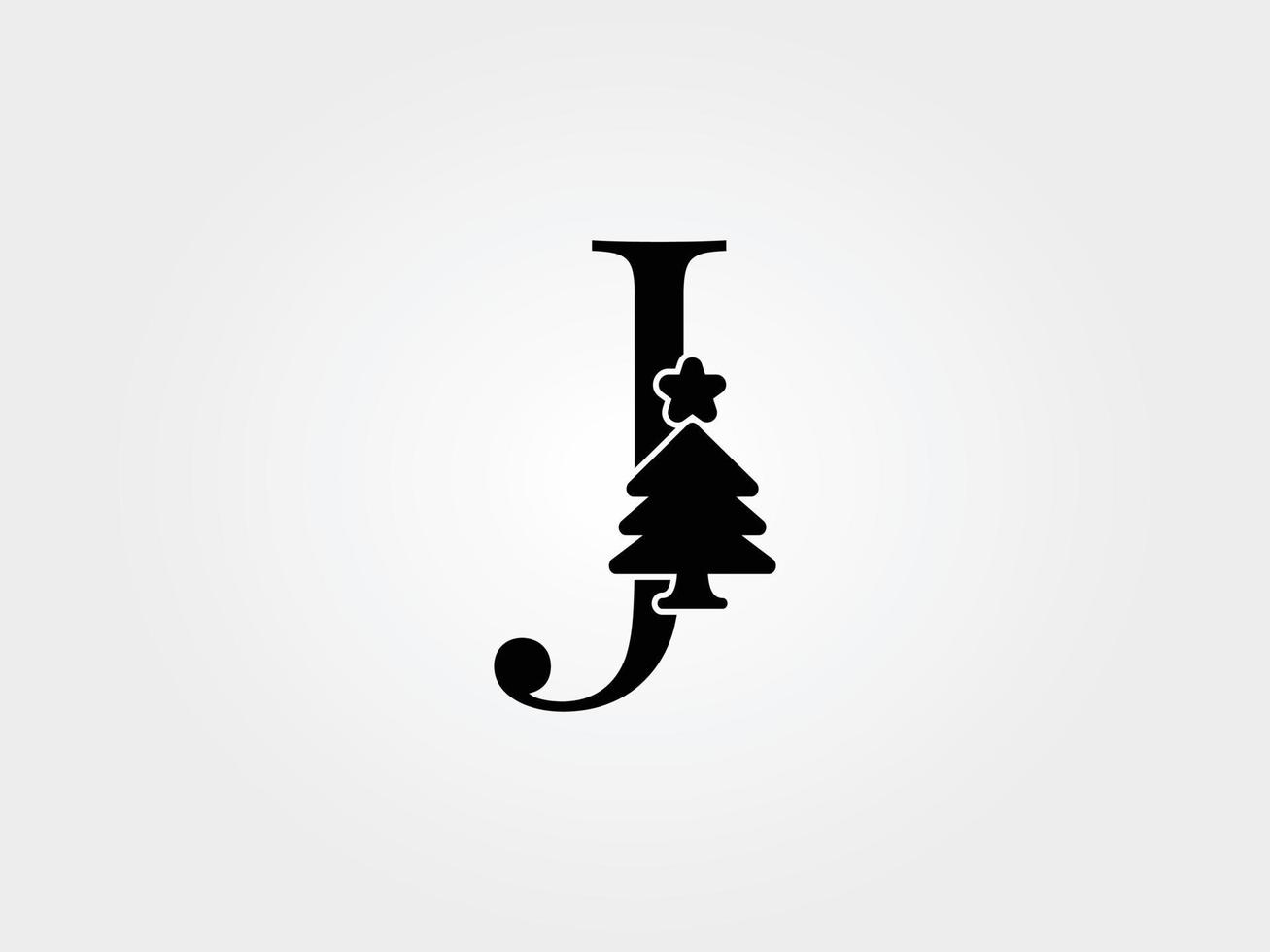 lettres d'arbre de noël j vecteur