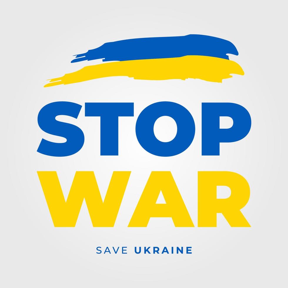 typographie propre de l'élément de conception vectorielle stop war save ukraine vecteur