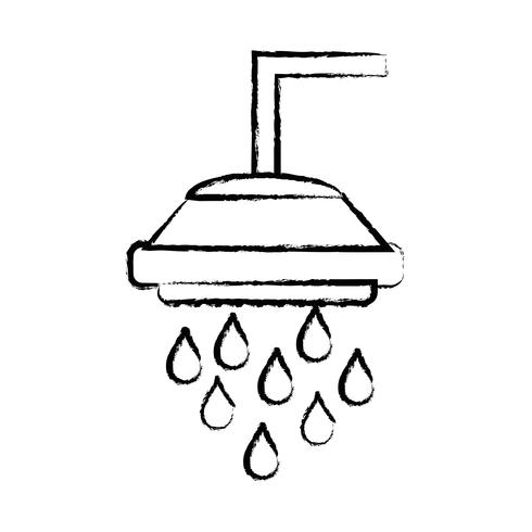 figure tube de plomberie douche avec des gouttes d&#39;eau vecteur