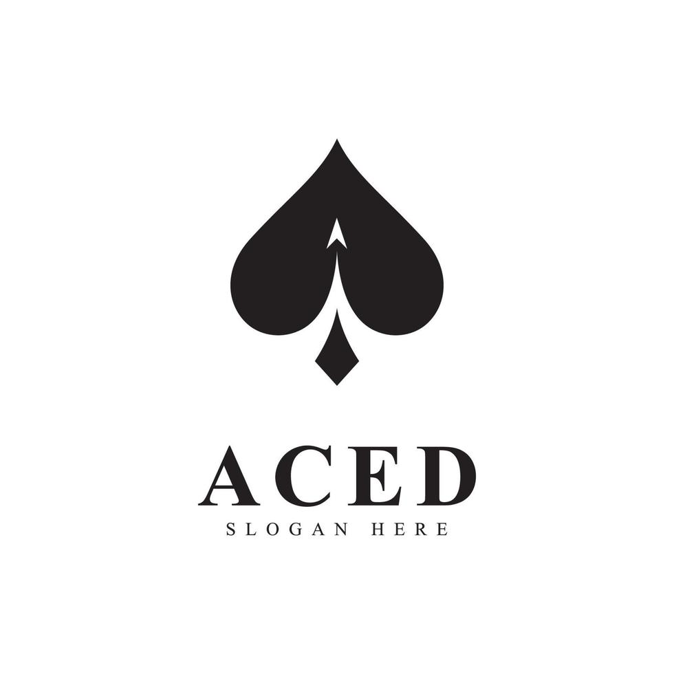 conception d'icône de logo ace pour les affaires de casino de jeux de cartes vecteur