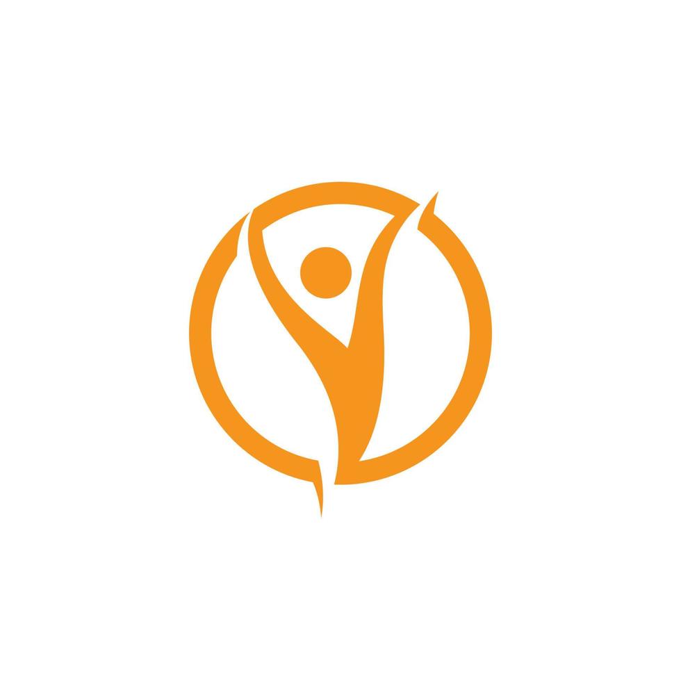 modèle d'icône de logo de soins de personnes de succès vecteur