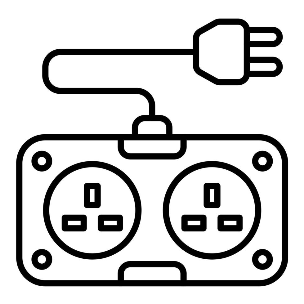 icône de ligne multiprise vecteur