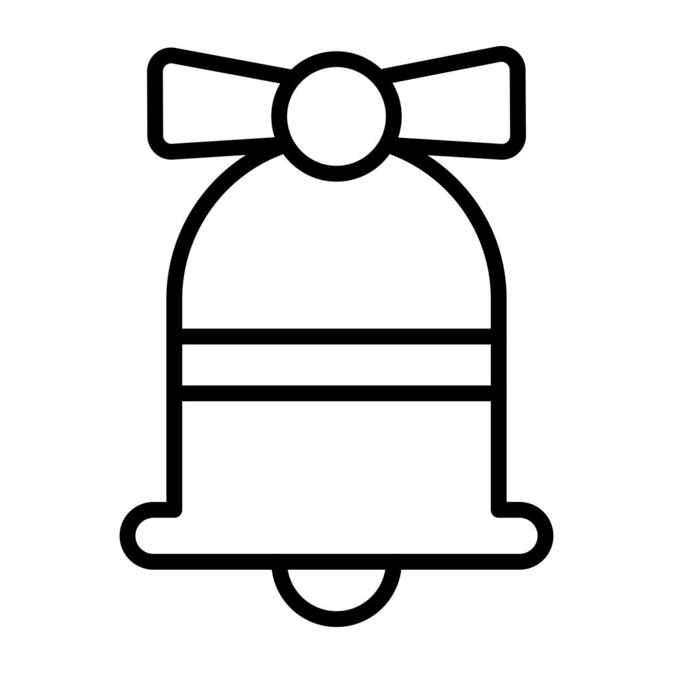 icône de ligne de cloche d'anniversaire vecteur