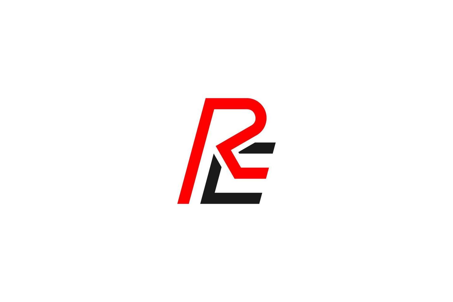 lettre initiale re logo monogramme vecteur