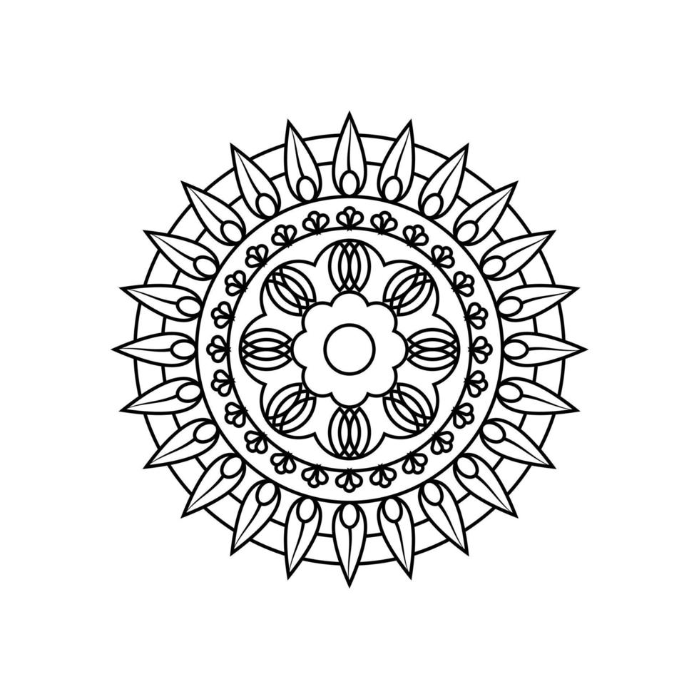 cercle noir et blanc éléments d'art en ligne mandala conception graphique vecteur