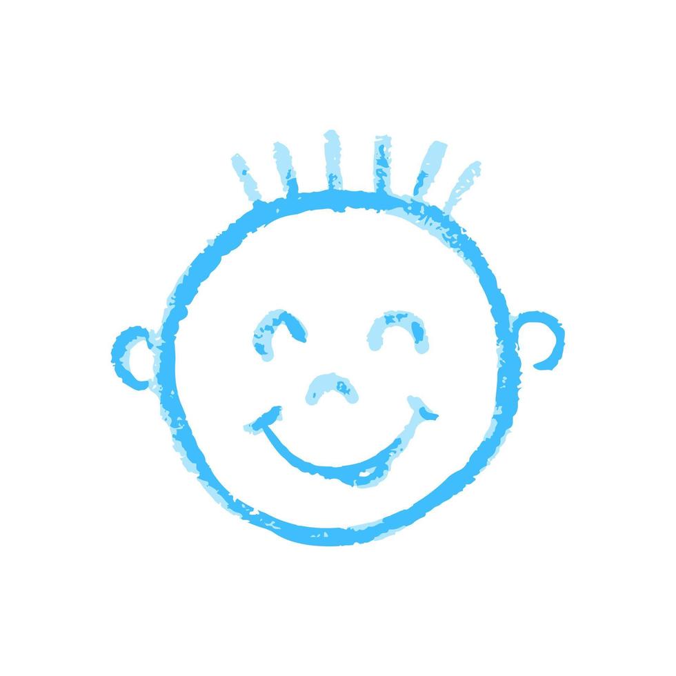 icône dans le style de dessin à la main. dessin avec des crayons de cire, créativité des enfants vecteur