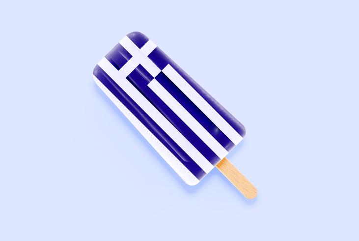 Crème glacée drapeau réaliste coloré, illustration vectorielle vecteur