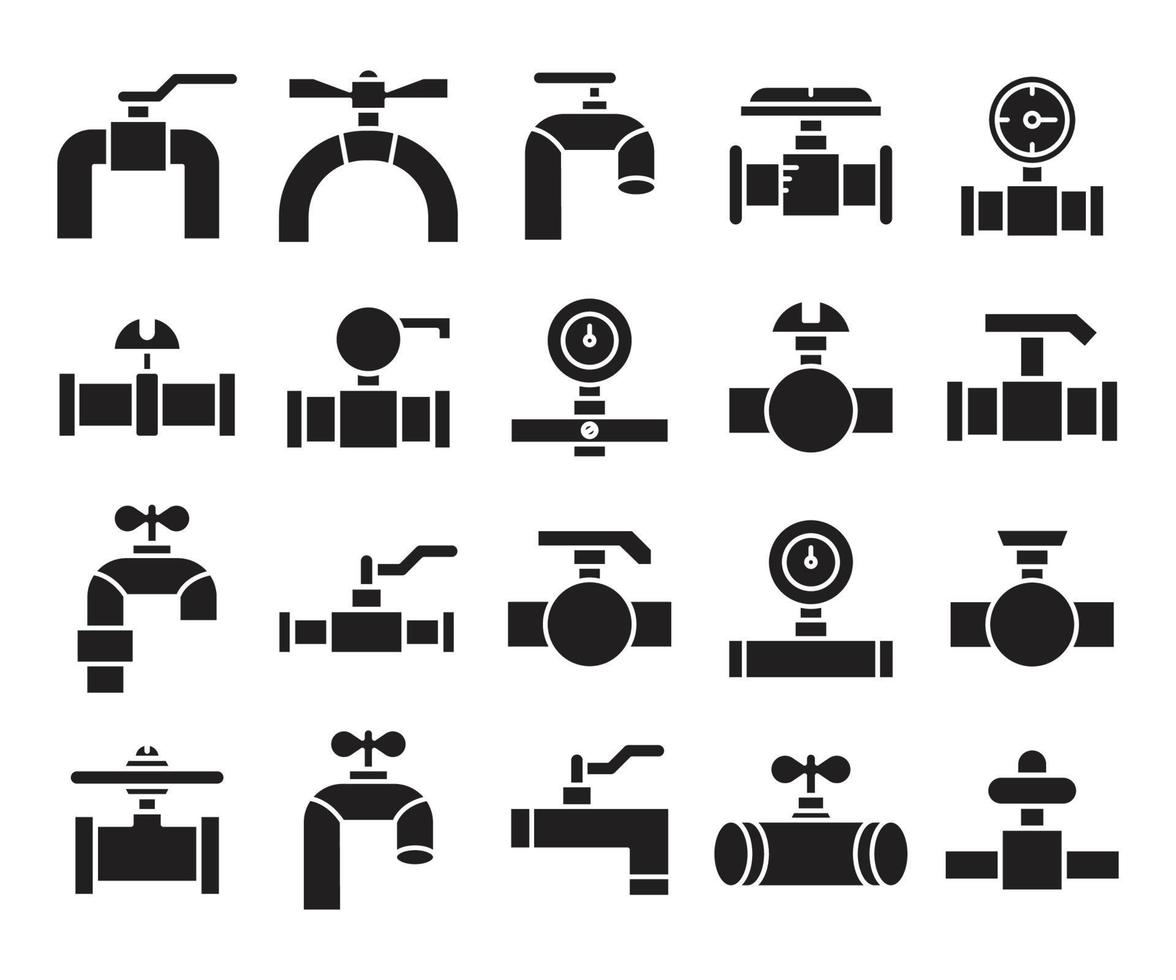 icônes de valve et de robinet vecteur