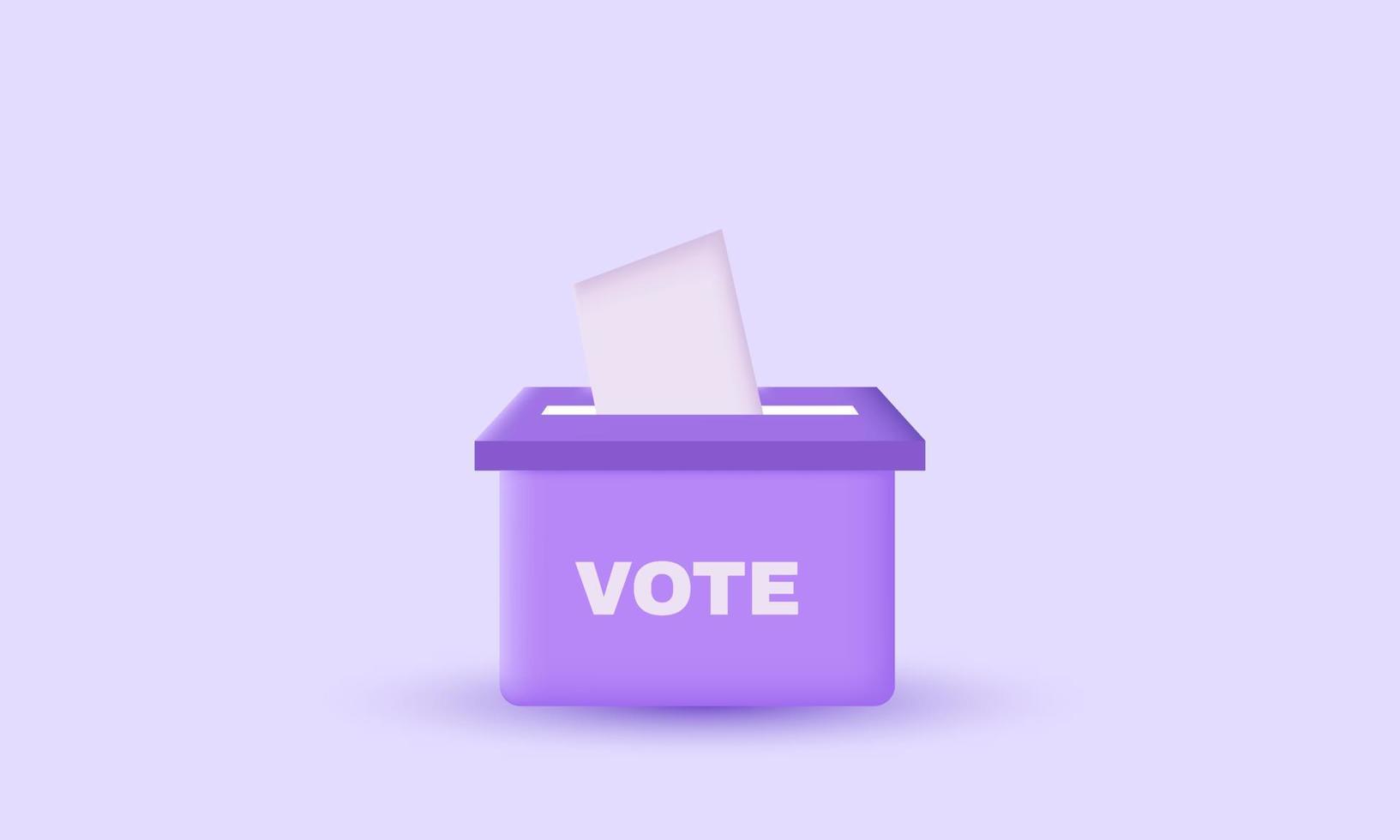 concept de vote réaliste style 3d isolé sur vecteur