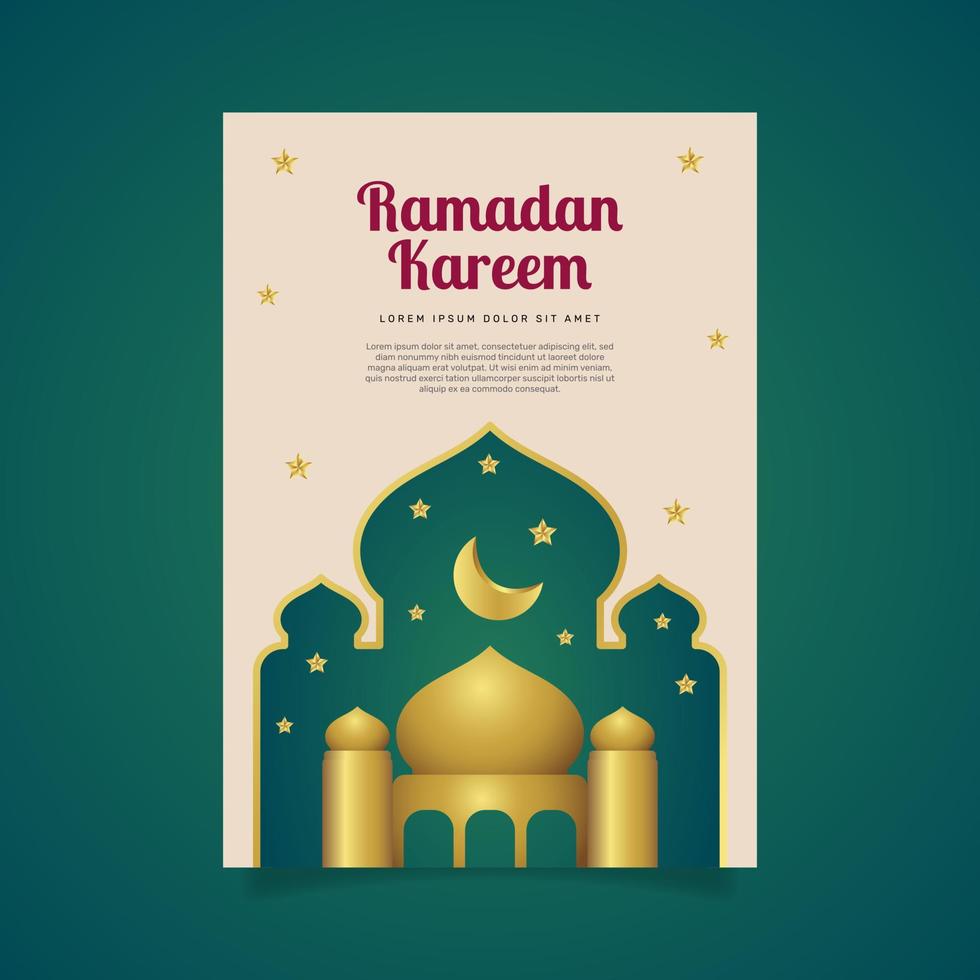 modèle d'invitation de ramadan dégradé. - vecteur. vecteur