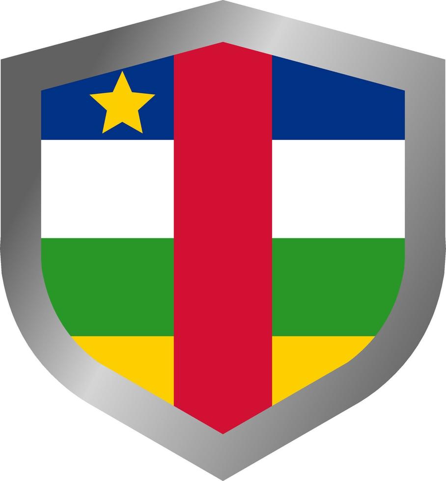 bouclier de drapeau de la république centrafricaine vecteur