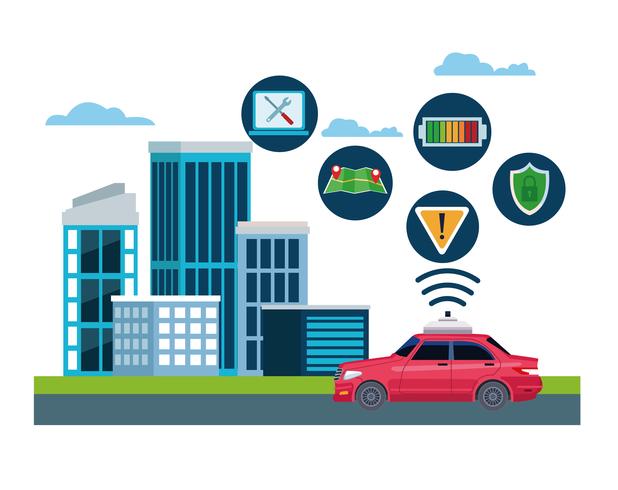 concept d&#39;emplacement de service de voiture de taxi vecteur