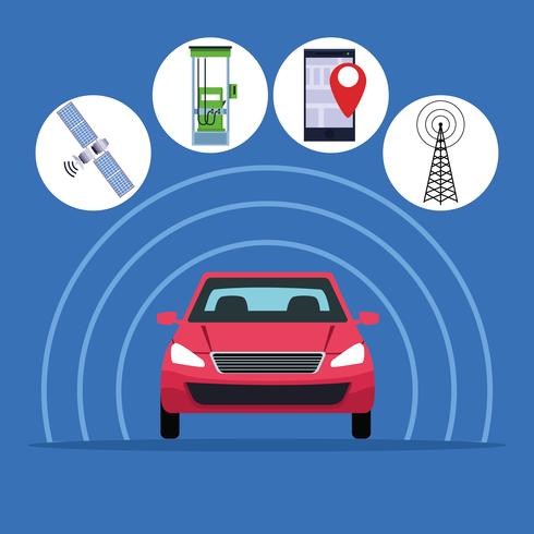 concept de service de voiture emplacement gps vecteur