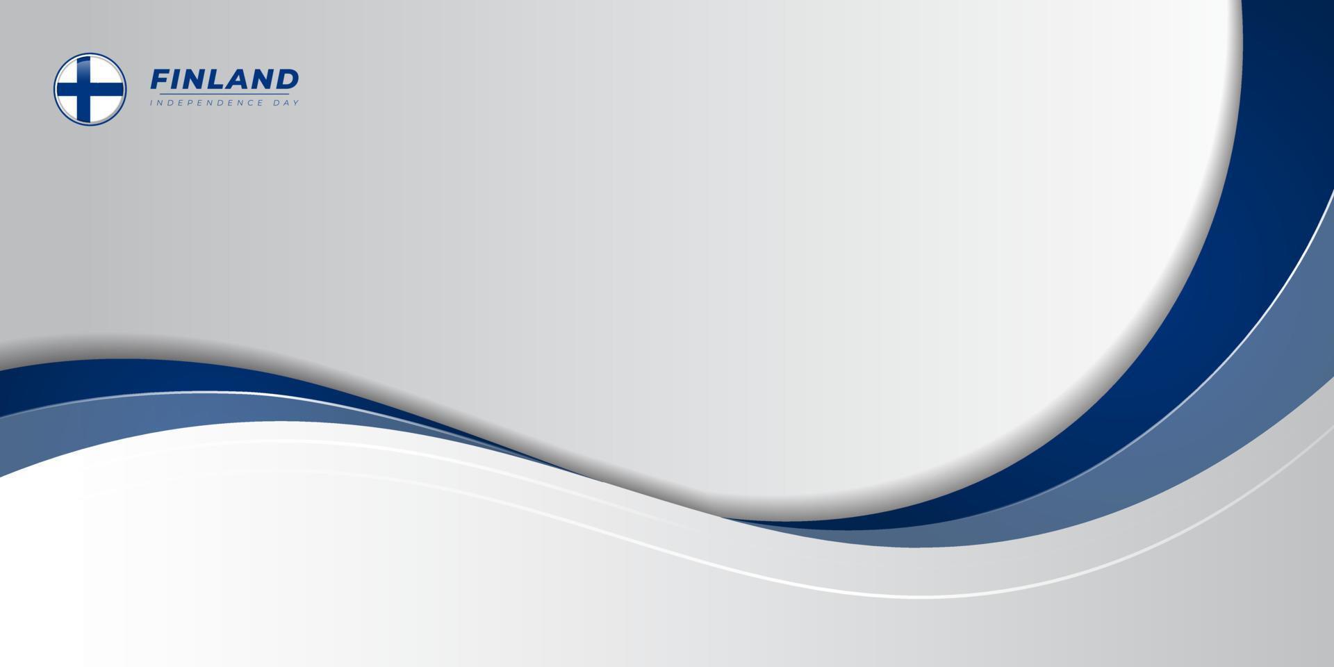 ligne bleue ondulée sur la conception de fond blanc. conception de modèle de fête de l'indépendance de la finlande. vecteur