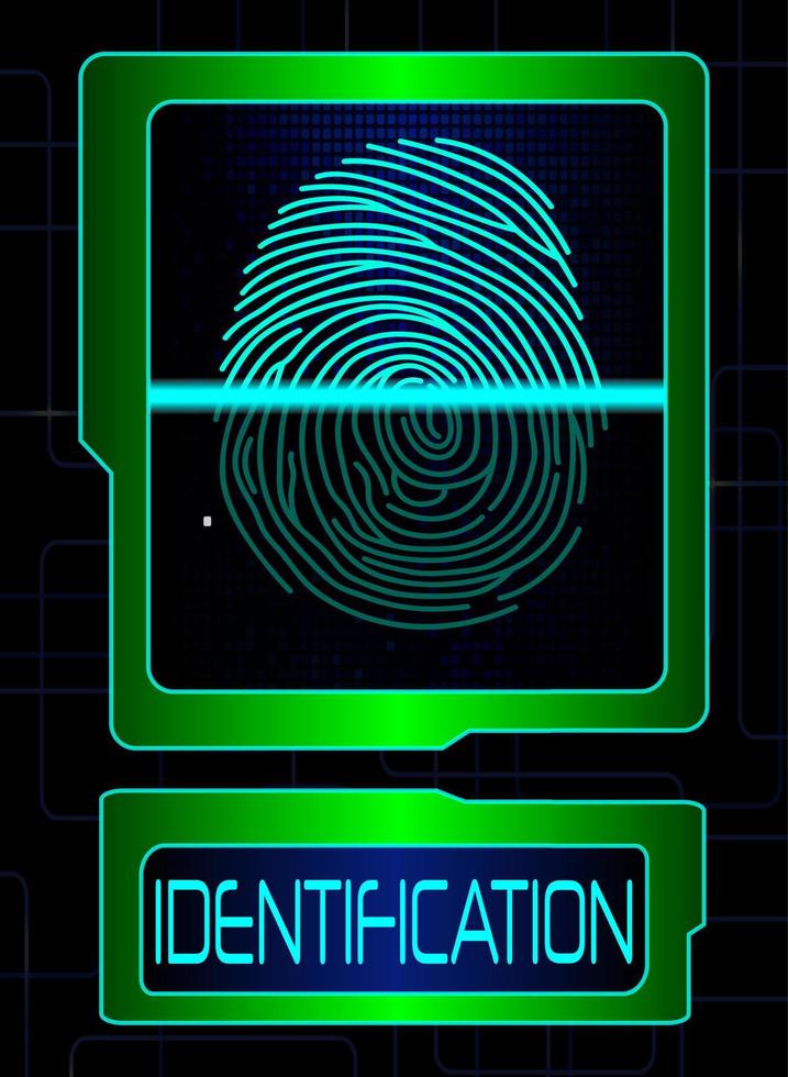 scanner d'empreintes digitales, système d'identification vecteur