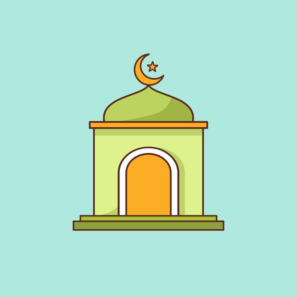conception d'illustration de mosquée vecteur