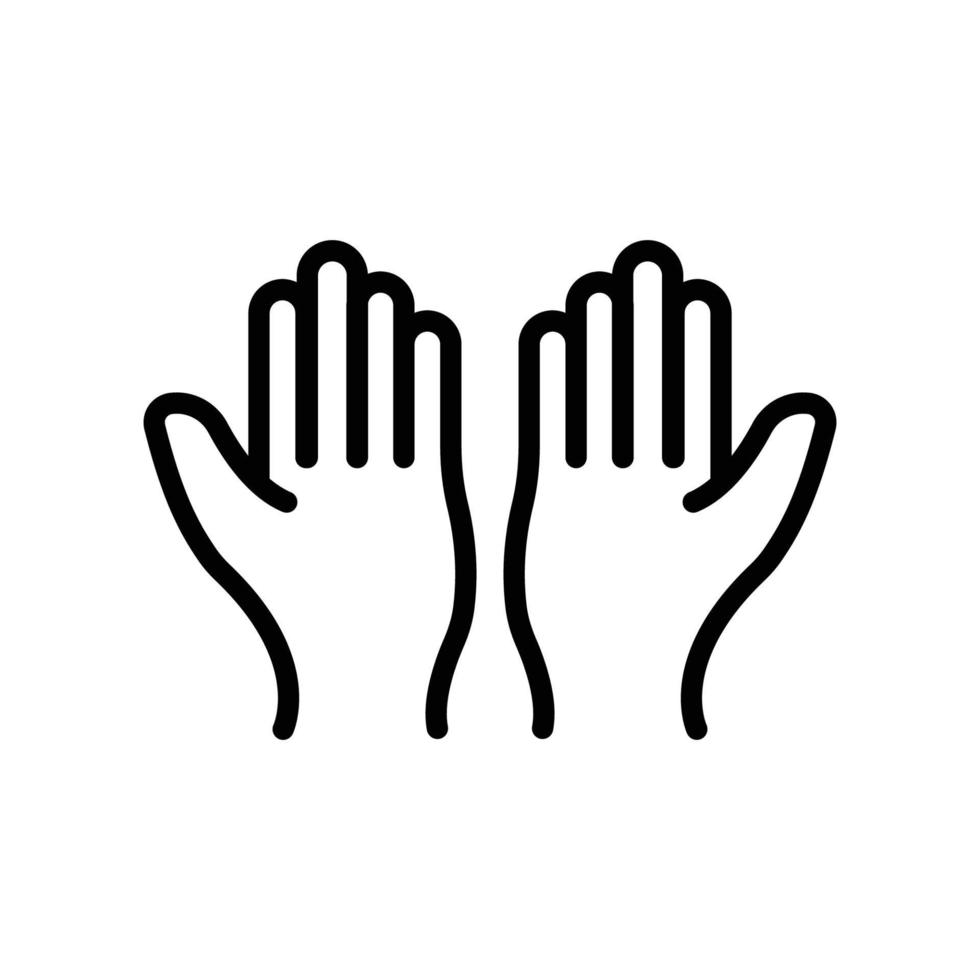 icône de prière. lever les mains. style d'icône de ligne. adapté à l'icône religieuse. conception simple modifiable. vecteur de modèle de conception