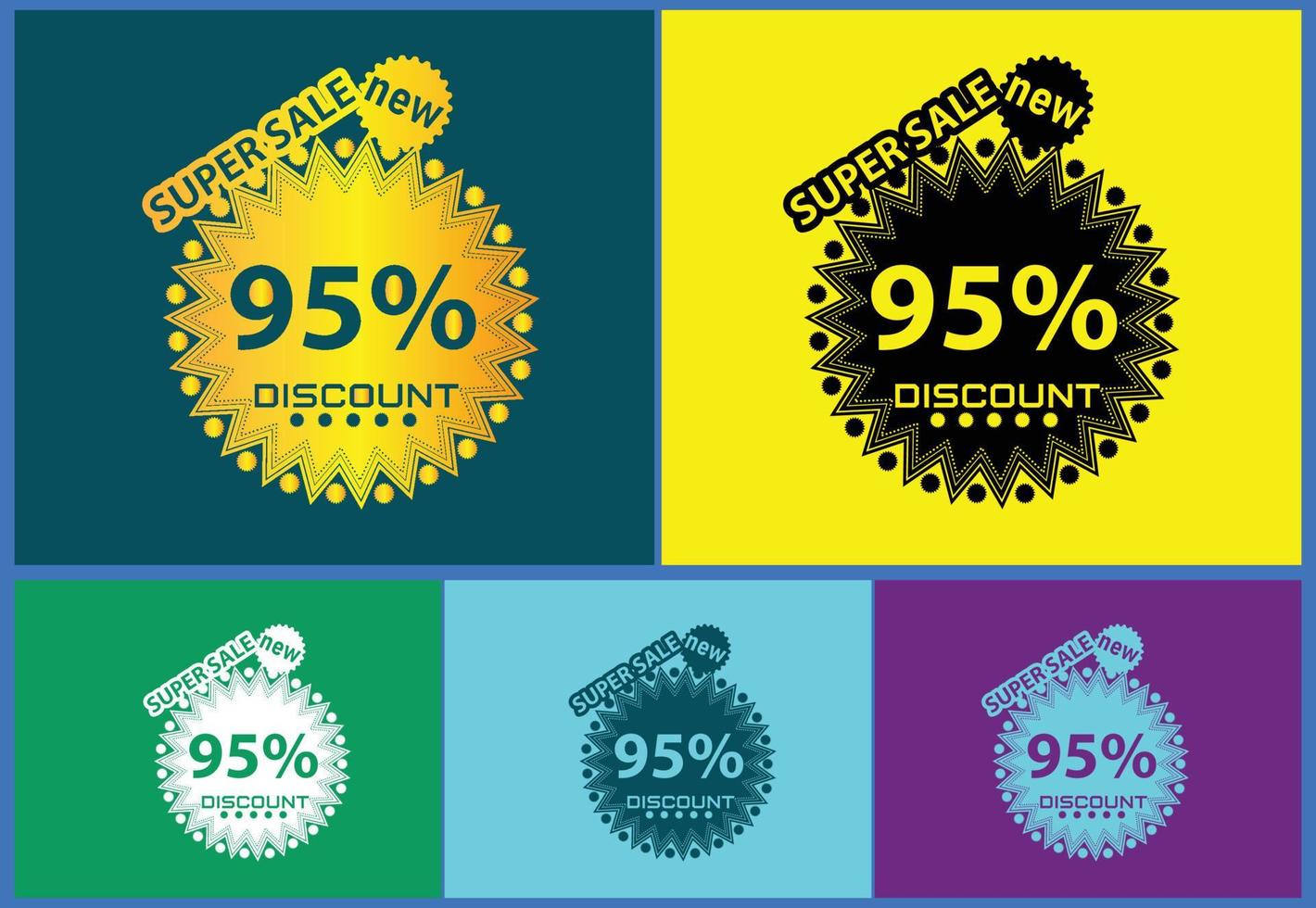 95% de réduction sur le nouveau modèle de conception de logo et d'icône d'offre vecteur