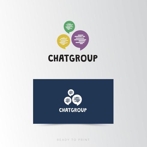 logo simple groupe de discussion entreprise vecteur