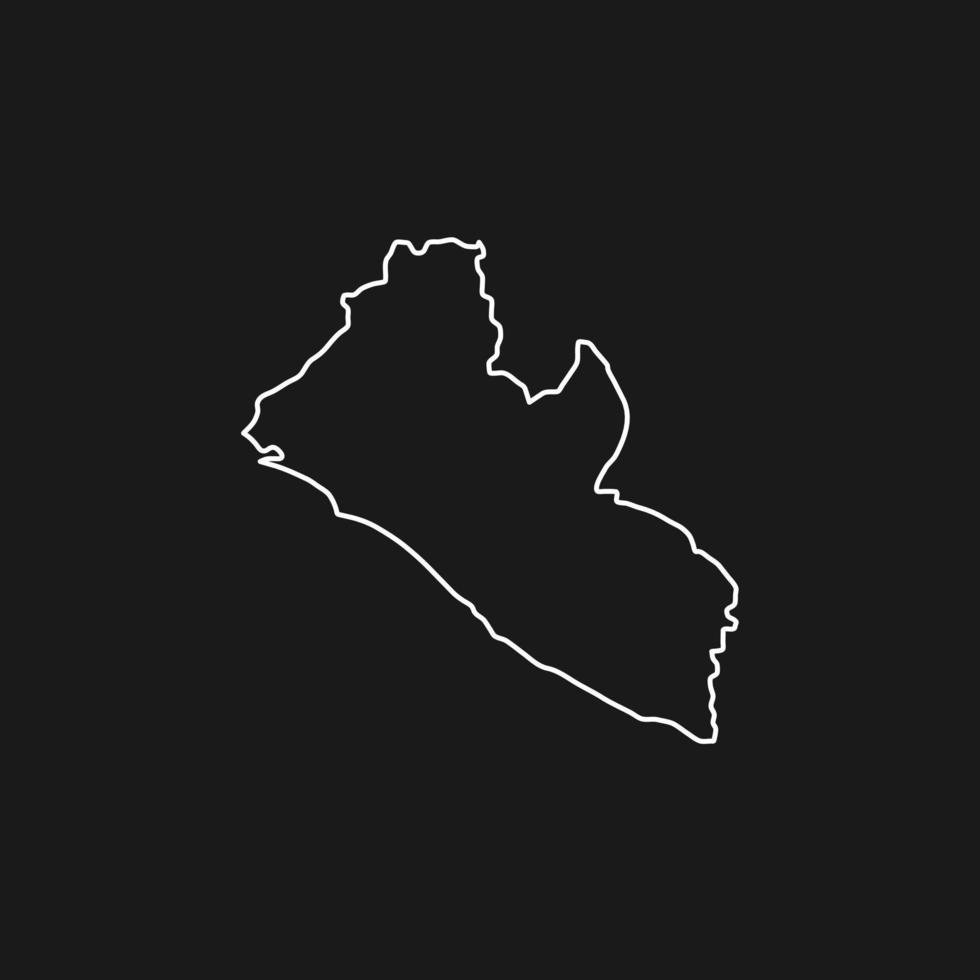 Carte du Libéria sur fond noir vecteur