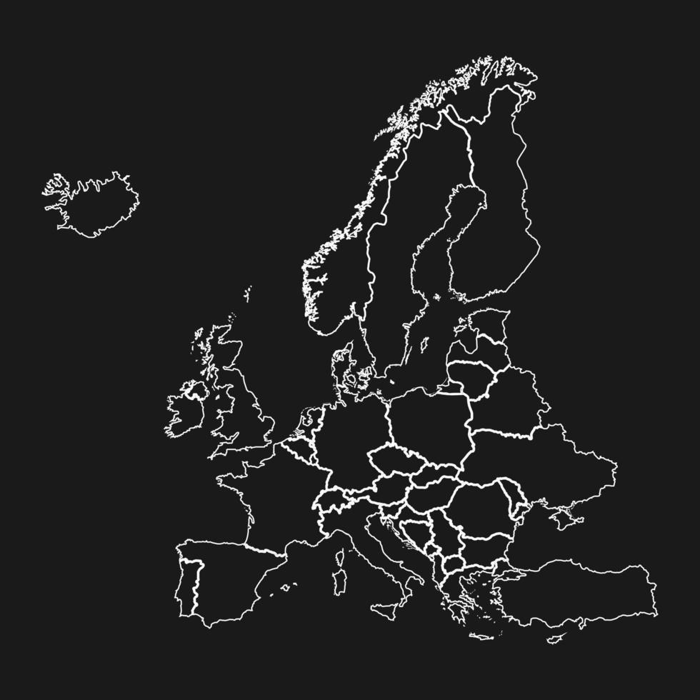 carte de haute qualité de l'europe vecteur