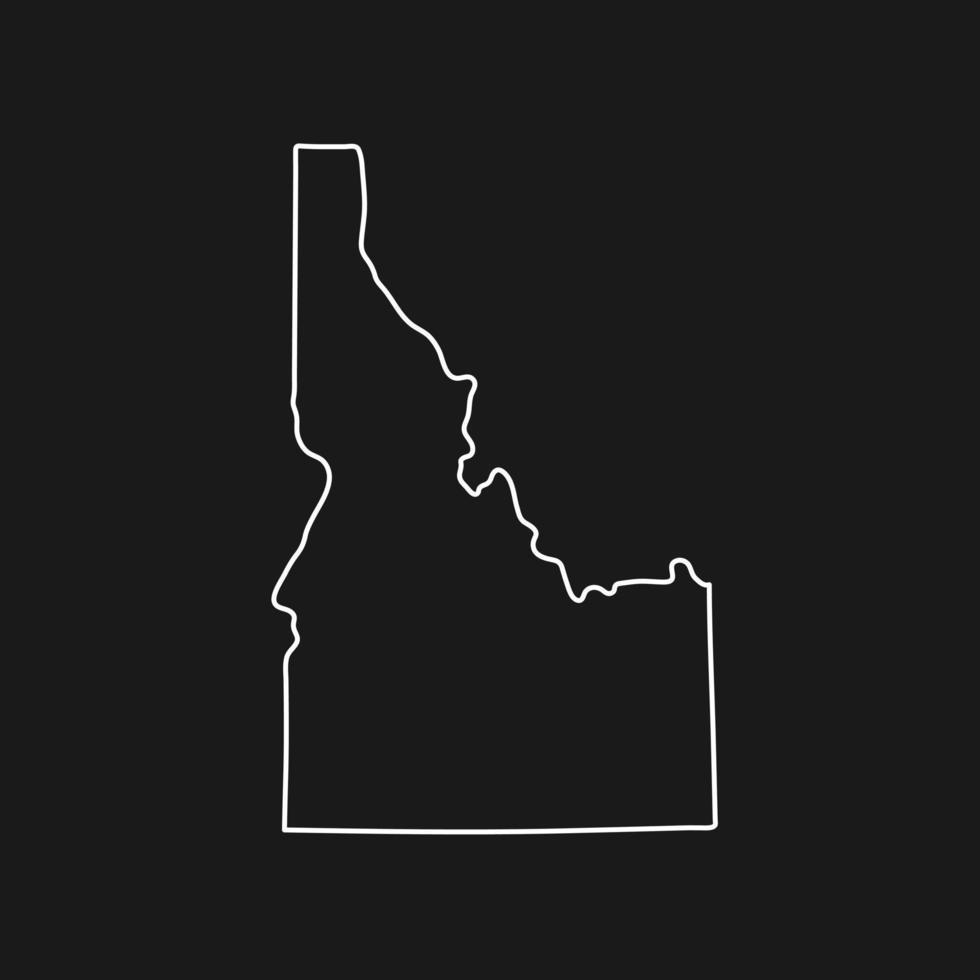 Carte de l'Idaho sur fond noir vecteur