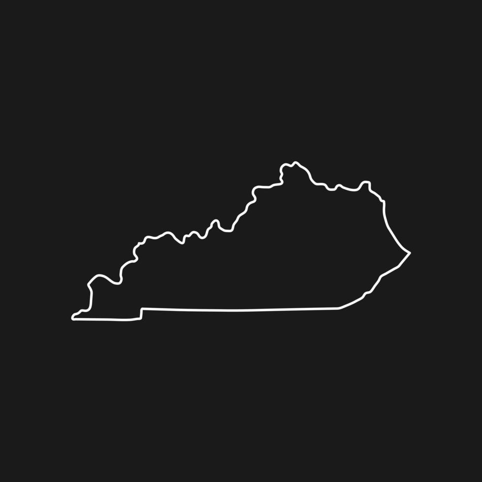 carte du kentucky sur fond noir vecteur