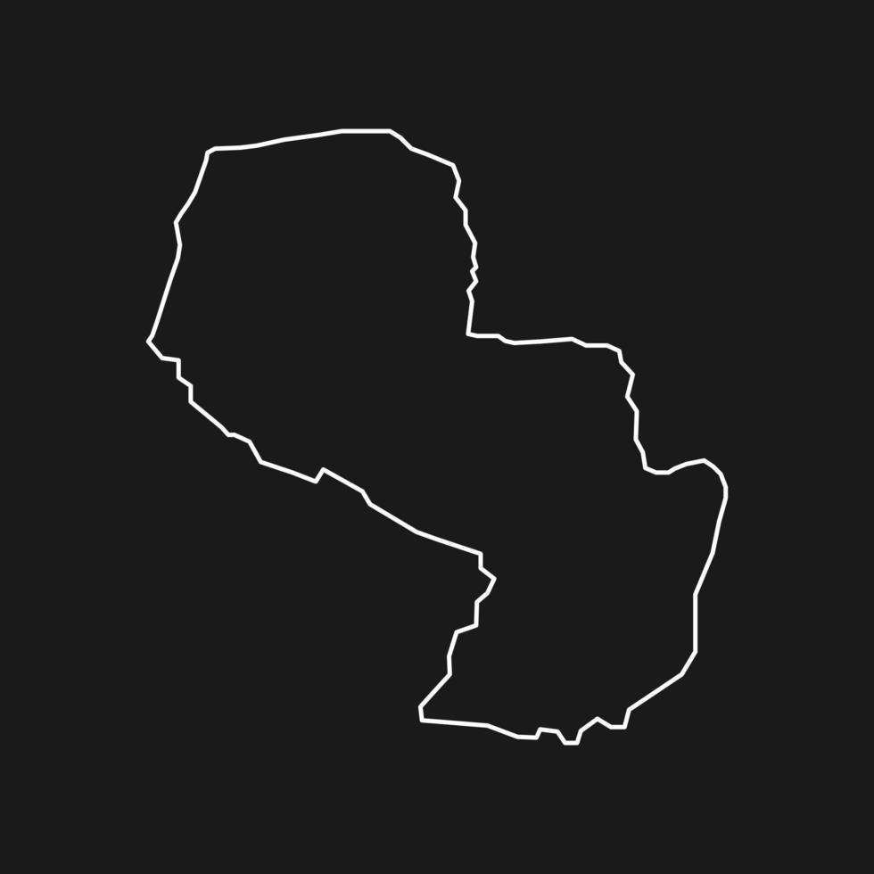 carte du paraguay sur fond noir vecteur