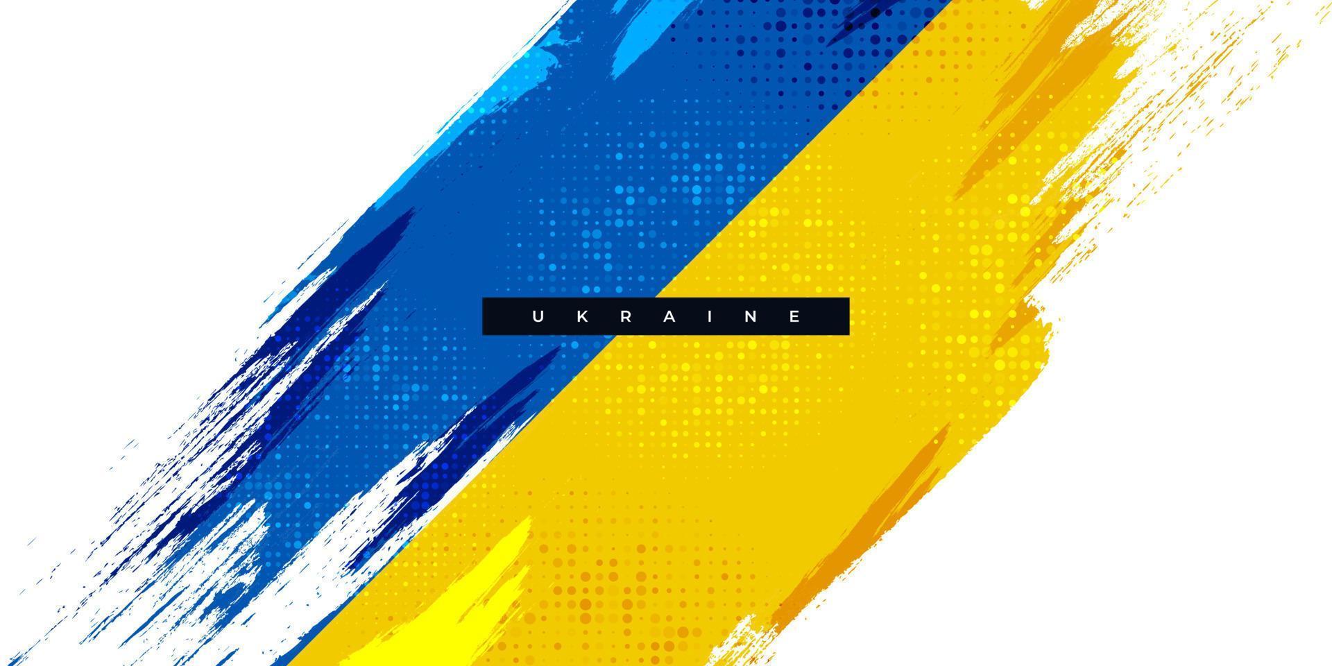 drapeau de l'ukraine avec concept de brosse. drapeau de l'ukraine dans le style grunge. priez pour l'Ukraine. pinceau peint à la main drapeau du pays ukraine vecteur