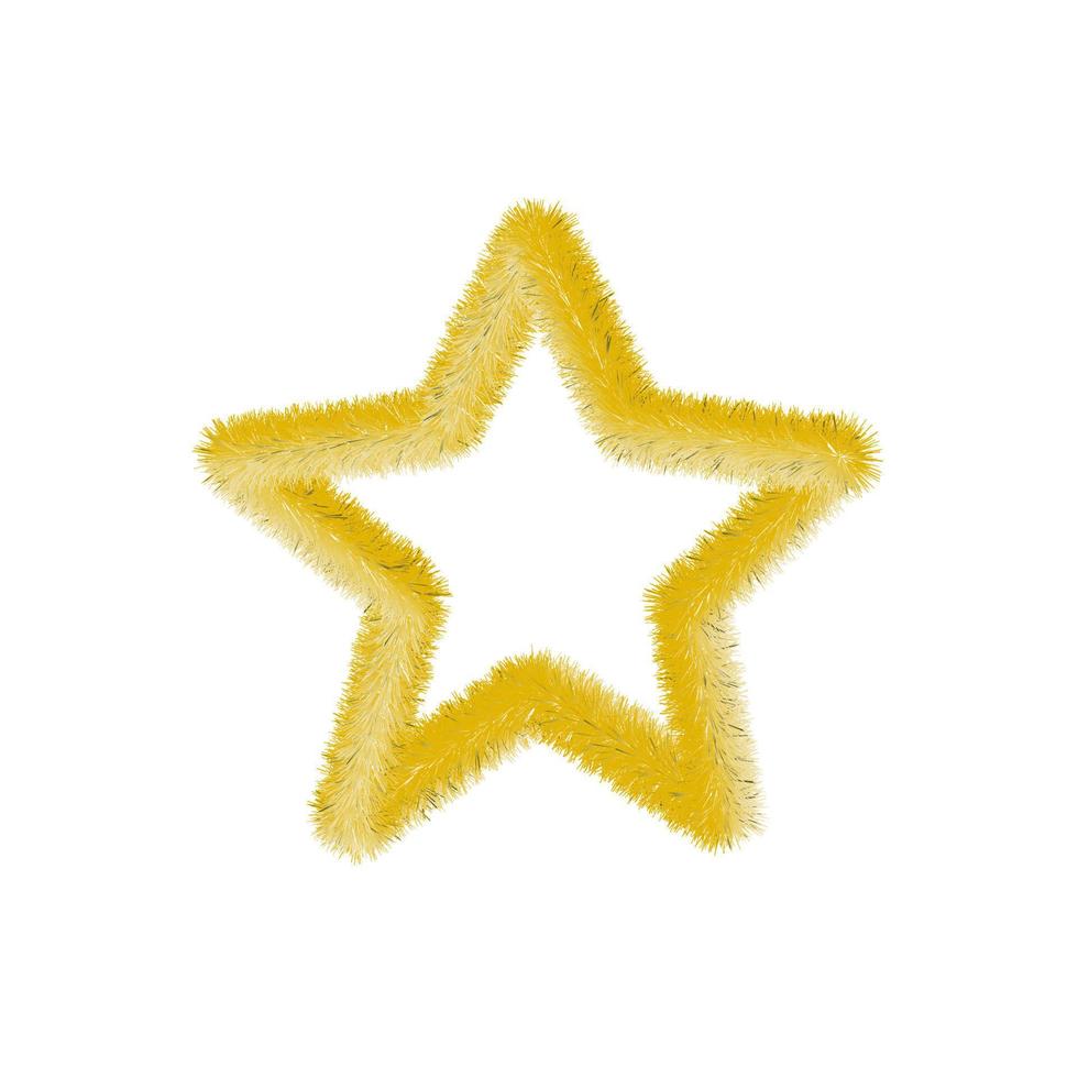 icône étoile poilue jaune. étoile moelleuse et douce. modèle de création modifiable. plumes brillantes douces et réalistes. jaune moelleux isolé sur fond blanc. vecteur