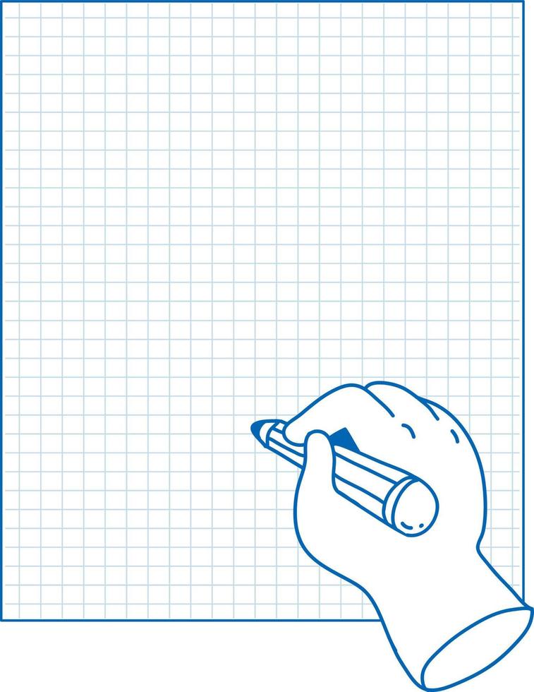 un papier avec une main et un crayon de conception de doodle vecteur