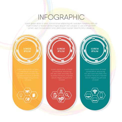 Modèle de conception infographique avec icône vecteur