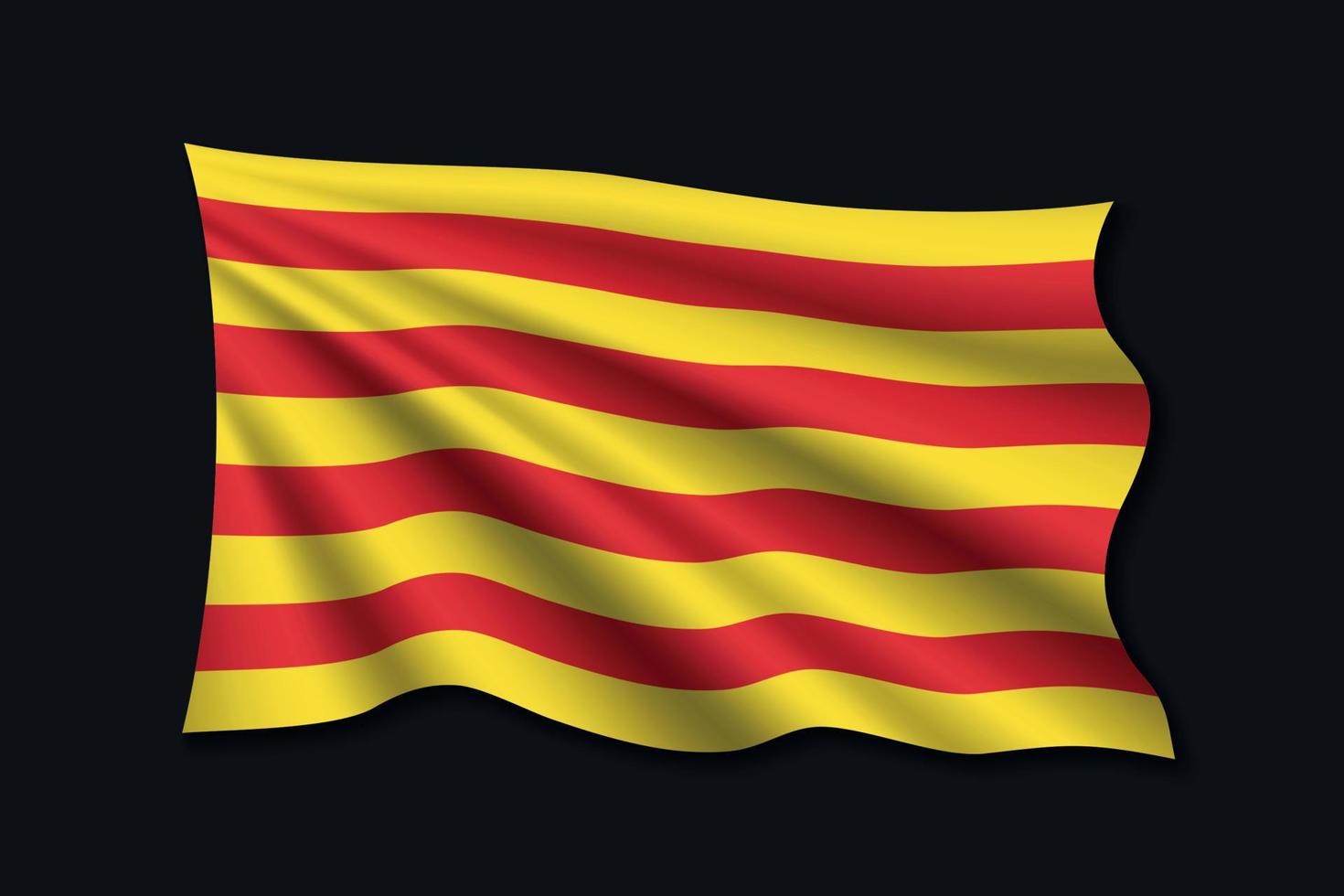 agitant le drapeau de la catalogne sur fond blanc vecteur