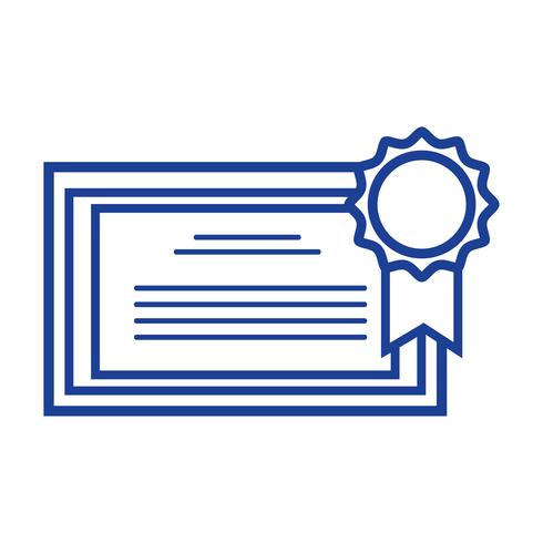 certificat de diplôme de silhouette avec la conception de cadre en bois vecteur