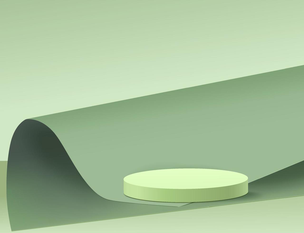podium de piédestal de cylindre 3d abstrait avec plate-forme de cube géométrique. rendu vectoriel moderne pour la présentation des produits cosmétiques.