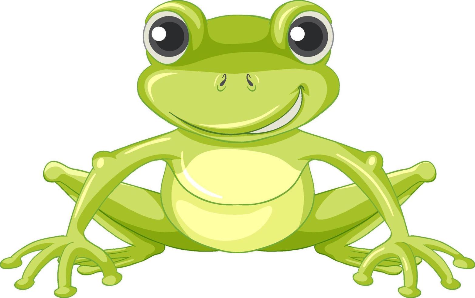 personnage de dessin animé mignon grenouille verte vecteur