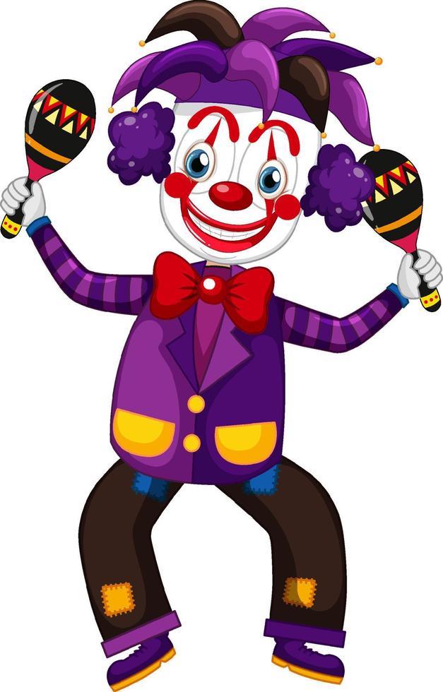 personnage de dessin animé de clown coloré vecteur