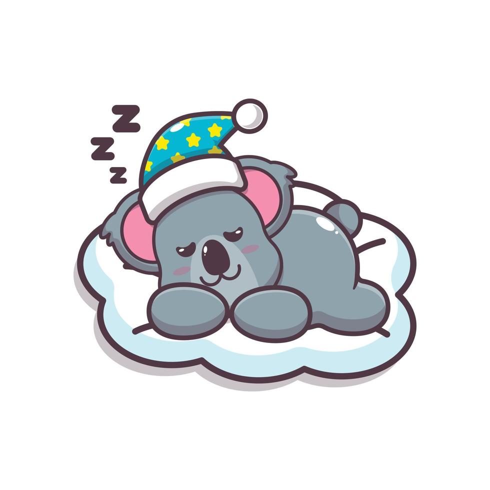 illustration vectorielle de dessin animé mignon koala sommeil vecteur