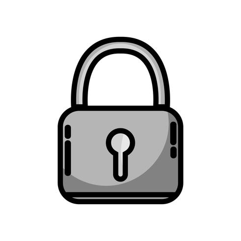 objet de protection de sécurité de sécurité de cadenas en niveaux de gris aux informations de confidentialité vecteur