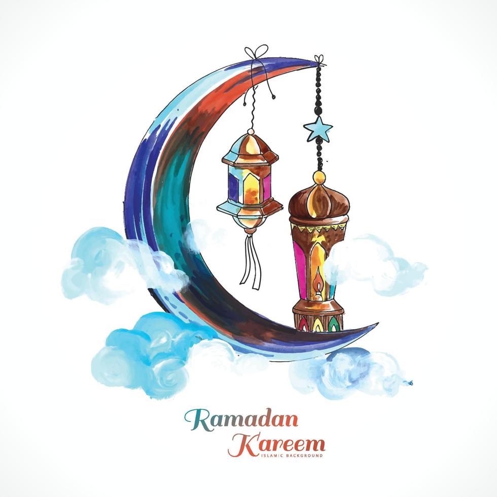 carte de voeux ramadan kareem fond coloré vecteur