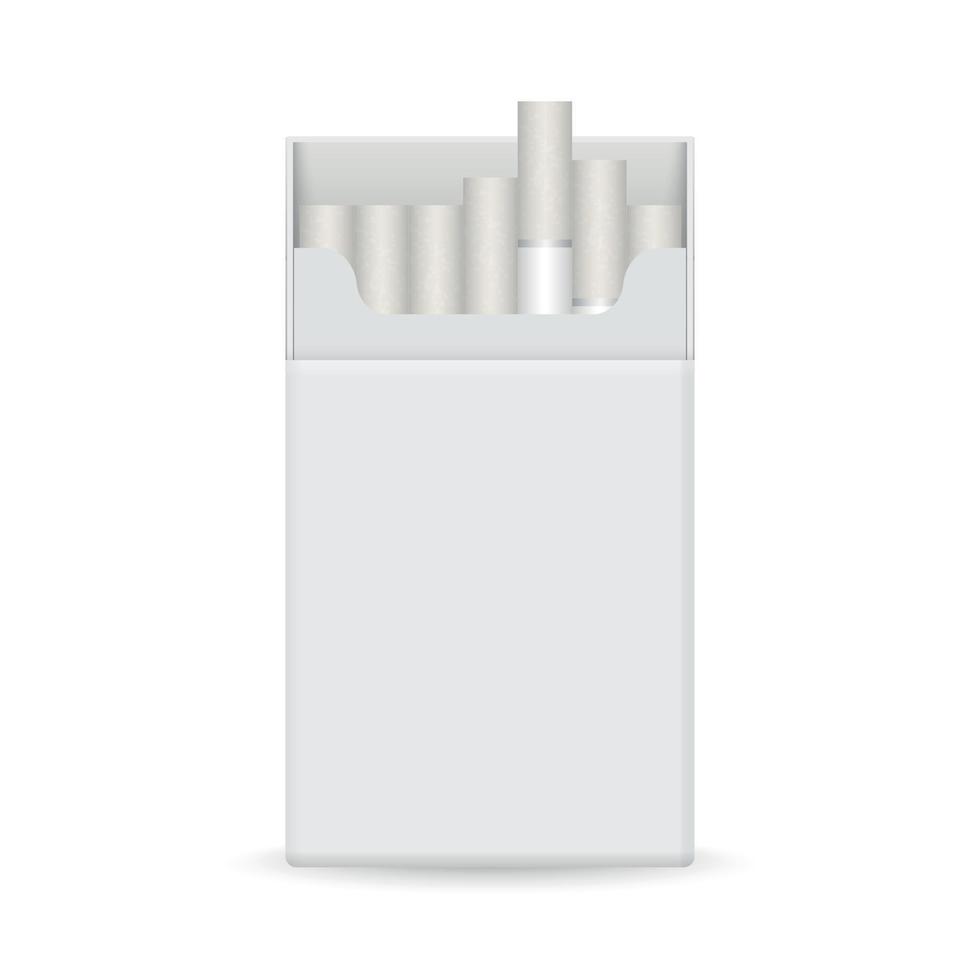 modèle de paquet de cigarettes vierge réaliste. vecteur